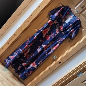 Floral Maxi Dress in Navy and Red